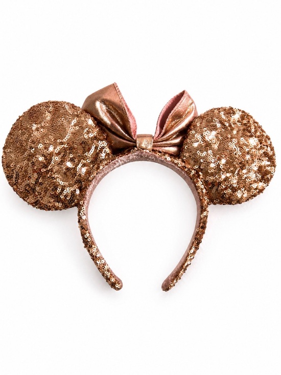 Disney Accessories - Disney Rose Gold Sequin Ears and bow  Headband. Worn once.